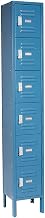 Six Tier Locker, 12x12x12, 6 Door, Ready To Assemble, Blue