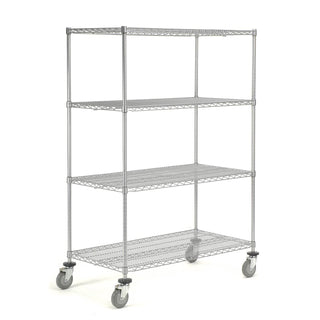 Wire Shelf Truck by Nexel – 24"L x 24"W x 80"H, Steel, Silver Epoxy Powder, Model C24607PEP4