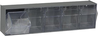 QUANTUM STORAGE SYSTEMS QTB305GY 5 Drawers Tip Out Cabinet Part Organizer Gray 7" H x 24" W x 6" D