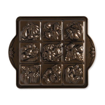 Seasonal Squares Pan by Nordic Ware – 8 Cup Capacity, 8.0 cups, Aluminum, Bronze, Model 95648