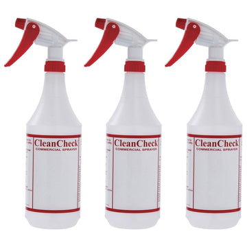 Spray Bottles with Embossed Scale 32 oz Clear Plastic Imprinted - 3 3/8" Dia x 12 1/2" H by HUBERT – 32.0 ounces, Plastic, Translucent, Pack of 3