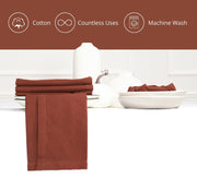 PurpleEssences Cloth Napkins, 18 x 18 Inches, Set of 12, Rust