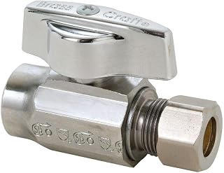 BrassCraft 1/2 in. FPT x 3/8 in. MPT Brass Shut-Off Valve - Case Of: 1;