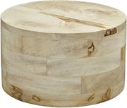 HUBERT Round Mango Wood Riser - 12" Dia x 7" H