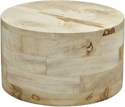 HUBERT Round Mango Wood Riser - 12" Dia x 7" H