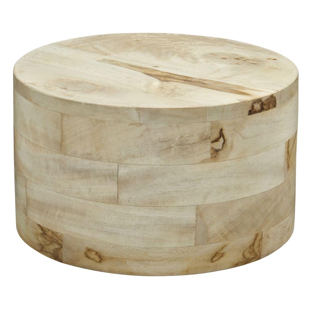 Round Mango Wood Riser - 12" Dia x 7" H by HUBERT – Wood, Natural