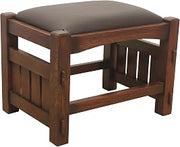 Starlight Canyon Home Solid Wood Foot Stool with Wide Spindles, Mission Style Ottoman Footstool Small Wooden Foot Stools Ottoman Rest, Walnut