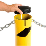 Steel Bollard for Underground Installation by Global Industrial – 6"L x 5.5"W x 36"H, Steel, Yellow, Model 652899G