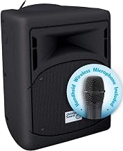 Oklahoma Sound PRA-8000/PRA8-5 Series Pro Audio Pa System with Handheld Mic, 17" Height, 11" Wide, 11" Length, Black