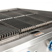 Food Equip Countertop 36" Cast Iron Radiant Gas Charbroiler by Globe – Stainless Steel, Metallic, Model GCB36G-CR