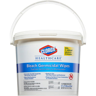 Bleach Germicidal Wipes by Clorox – 12" x 12, Pack of 110, Model COX30358
