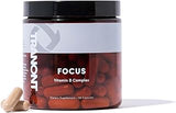 Tranont Focus Vitamin B Complex, Lion's Mane & Green Tea | 90 Capsules | Vegan & gluten-free blend for daily energy and general wellness with B12, folate, and Ginkgo Biloba