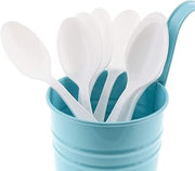 AmerCareRoyal Heavy Weight Unwrapped Disposable Polystyrene Plastic Teaspoons for Restaurants and Catering, White, Pack of 1000
