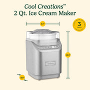 Ice Cream Maker Machine by Cuisinart – 2-Quarts, Stainless Steel/White Bowl, Model ICE-70WB