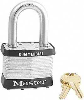 Master Lock Keyed Padlock, 15/16 in,Rectangle,Silver