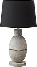 Monarch Specialties I 9887 Lighting, 25" H, Table Lamp, Grey Resin, Black Shade, Contemporary, Modern