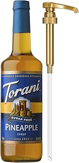 Torani Sugar-Free Syrup, Pineapple Flavor, Pump Included, 25.4 Fl Oz