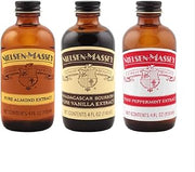 Nielsen-Massey Holiday Gifts Food Flavoring Bundle, Almond Extract, Peppermint Extract, Madagascar Bourbon Pure Vanilla Extract for Baking and Cooking, 4 Ounce Bottles