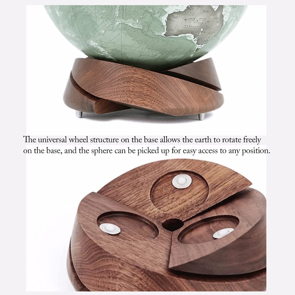 Globe, Cute Elegant Premium Decorative Creative with Black Walnut Base 10 Inch Diameter Clear Text Marking by SYUKMH – One Size, resin, World Globe E, Model VXVVAYCBA