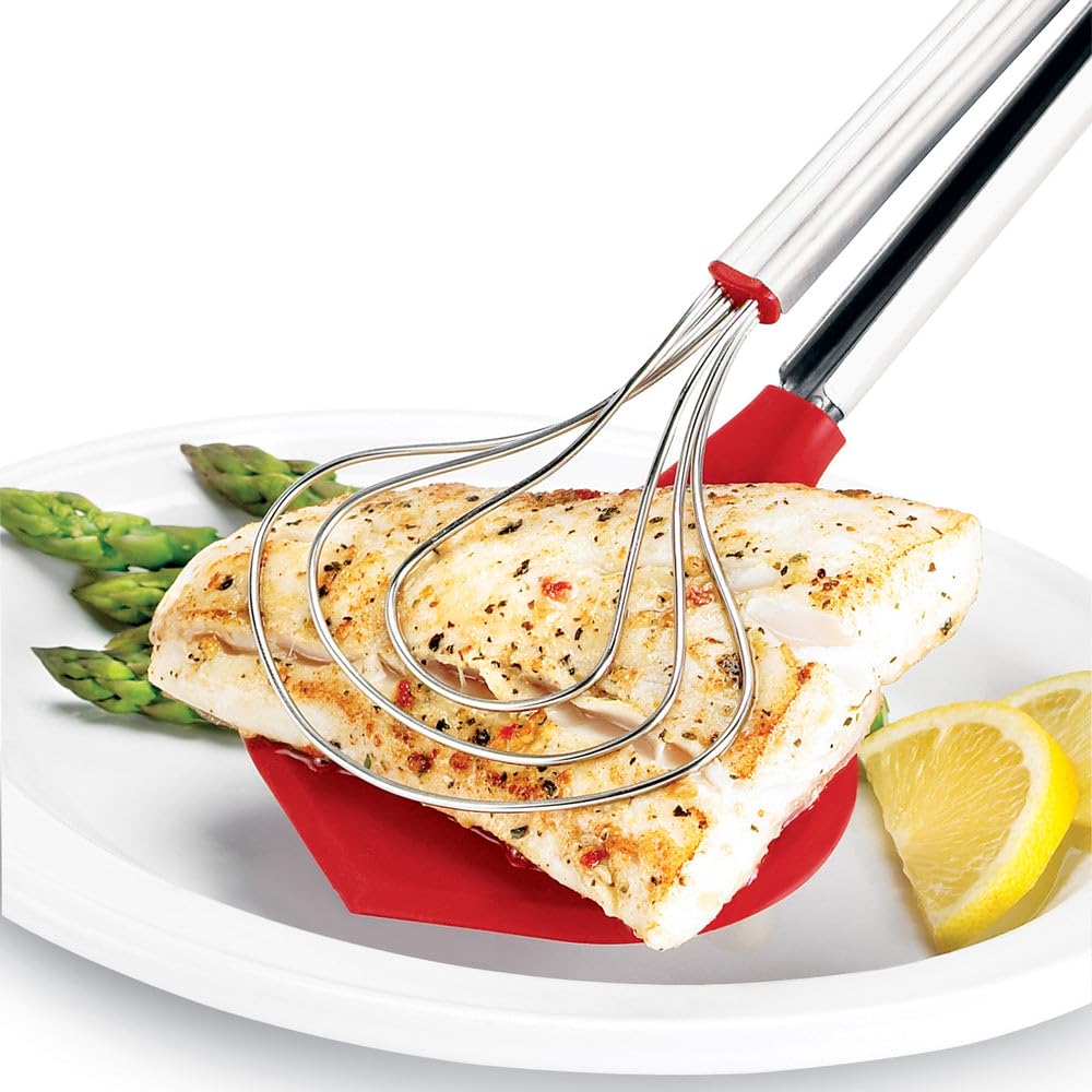 14.5 Inch Fish Tongs by Cuisipro – One size, Silicone, Red, Model CSP-74717405