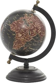 Deco 79 Mango Wood Globe, 6" x 5" x 9", Black