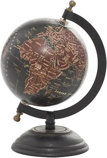 Deco 79 Mango Wood Globe, 6" x 5" x 9", Black