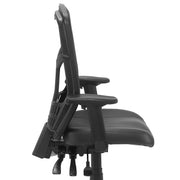 Multifunction Chair with Top Grain Leather Seat & Mesh Back by Global Industrial – 25.5" W x 31" D x 13" H, Black, Model A90342TMH1+38L1