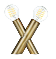 Temora 2 Light Table Lamp - Aged Brass by Dainolite – Metal, Aged Brass, Model TMA-71T-AGB