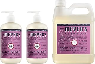 Mrs. MEYER'S CLEAN DAY Liquid Hand Soap Variety Pack (Plumberry) – 12.5 Fl Oz x 2 + 33 Fl Oz Refill, 1 CT