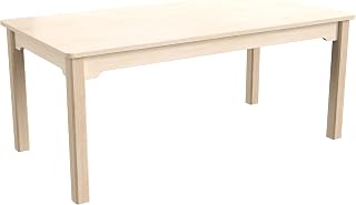 Flash Furniture Bright Beginnings Commercial Rectangular Classroom Table - Wooden Preschool Activity Table - Greenguard Certified Wood - 23.5" W x 47" D x 18" H, Beech