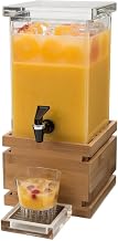 Rosseto LD116 Bamboo Base Rectangle Beverage Dispenser, 1-Gallon