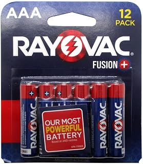 Rayovac Fusion AAA Batteries (12 Pack), Triple A Alkaline Batteries