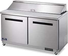 Arctic Air AST60R 61-1/4" Two Door Refrigerated Sandwich/Salad Prep Table With Refrigerated Base, 15.5 Cubic Feet, 115v