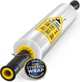 15 Inch Clear Stretch Wrap Roll with Handles (1 Roll-1000 Feet) Heavy Duty Shrink Wrap for Moving by Modern Innovations – 15 Inch, Plastic, Clear, Model MI 1135