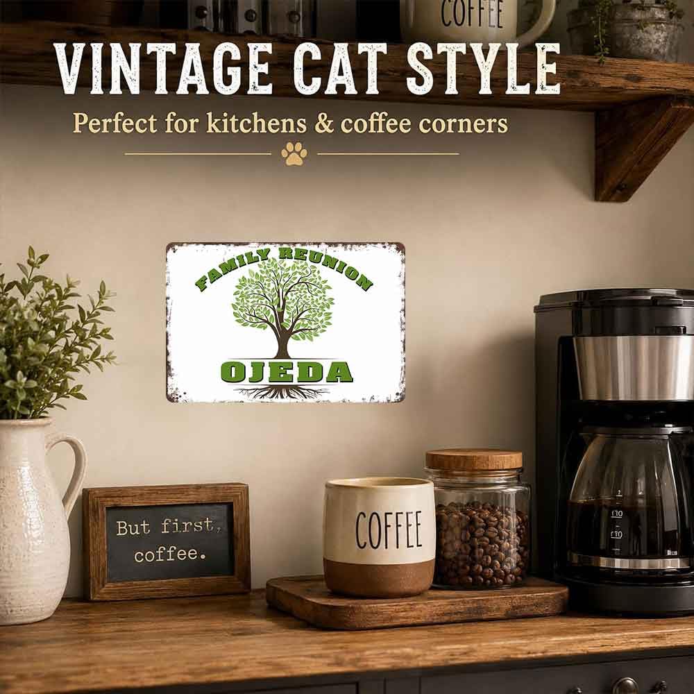 Ojeda Family Reunion Family Tree Aluminum Metal Sign by BGUXIG – Small, Aluminum, LLGQQ-M182220, Model LLGQQ-M182220
