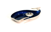 Home Décor Blue Whale Dip Tray by Fetco – 8.25-In wide x 17-in long x 1.5-In tall, Aluminum, Blue, Model X74300A