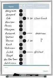 Quartet Matrixreg; in/Out Board, 11 x 16, Magnetic, Track Up to 15 Employees - QRT33703