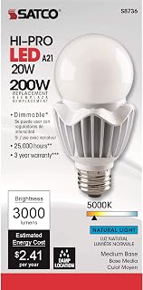 Satco S8736 20WA21/LED/HID/5000K/120V/DIM 24-Pack