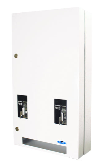 Frost Napkin and Tampon Dispenser by Frost Hats – 5.75"L x 14.88"W x 25.38"H, vinyl, Steel, White, Model 608-1-Free