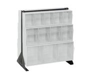 QUANTUM STORAGE SYSTEMS 28" H x 24" W x 21" D / 24 Drawers Tip Out Bin Stand White / White Standing Shelf Units
