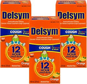Delsym Adult 12 Hr Cough Relief Liquid, Orange, 15oz (3X5oz)