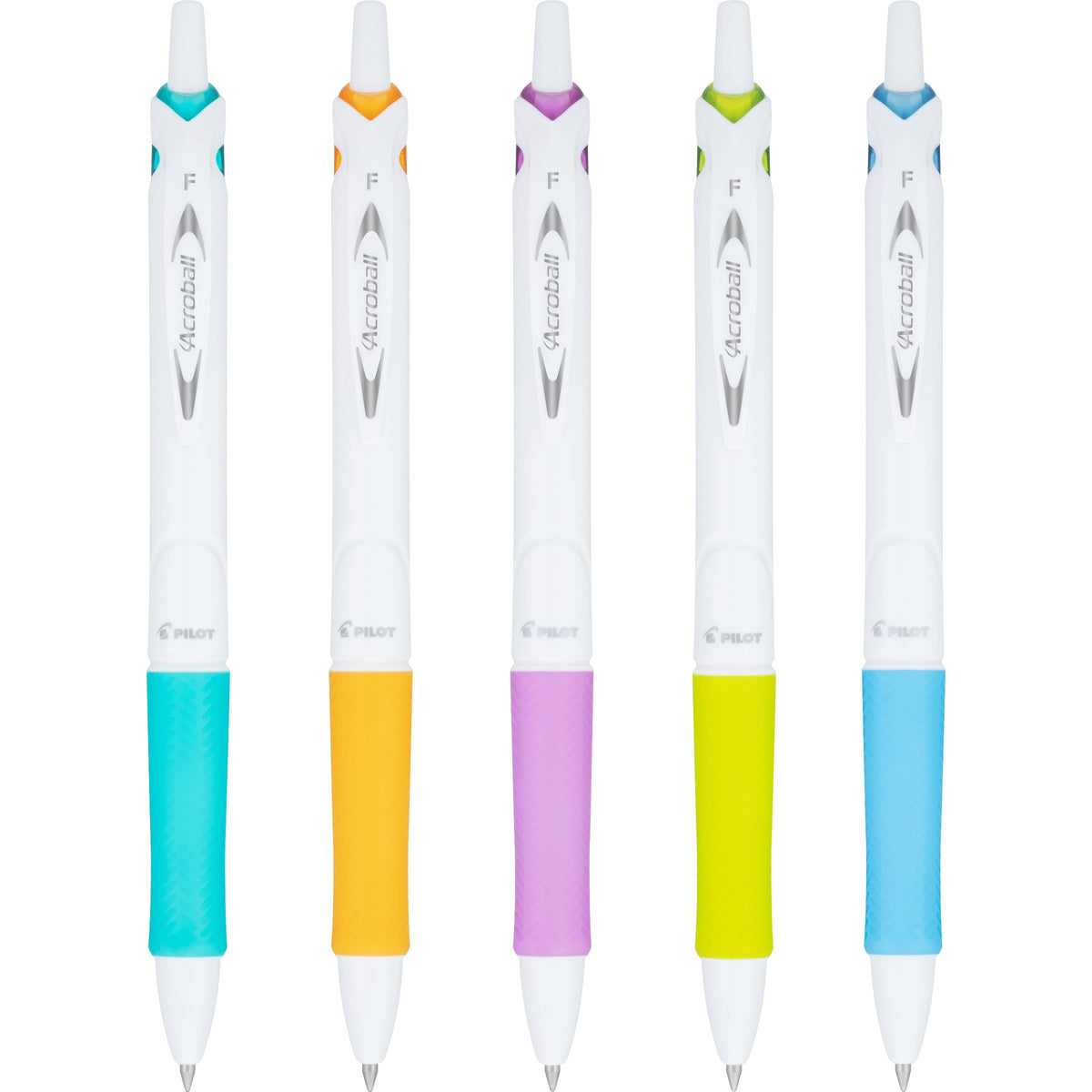 Acroball PureWhite Advanced Ink Ball Point Pens by PILOT – 5 Count (Pack of 1), Plastic, Assorted Accents, Model 31861