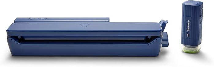 FoodSaver Handheld+ 2-in-1 Vacuum Sealing System, Handheld and Countertop Vacuum Sealer, Matte Indigo Blue