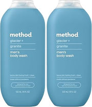 Method Men Body Wash, Glacier and Granite, Paraben and Phthalate Free, Quick-Lathering Cleansers, Cruelty Free, 18 oz (Pack of 2)