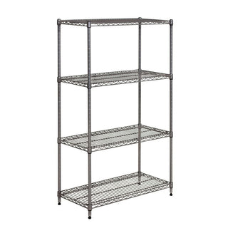 Shelving Unit with 4 Shelves Flint Wire - 30" L x 14" W x 48" H by HUBERT – Alloy Steel, Flint, Model 14308-F