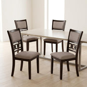 Solid Wood Dining Chairs with Fabric Seat by Starlight Canyon Home – 18.25 x 21.5 x 38.5 inches, Wood, Brown, Pack of 6