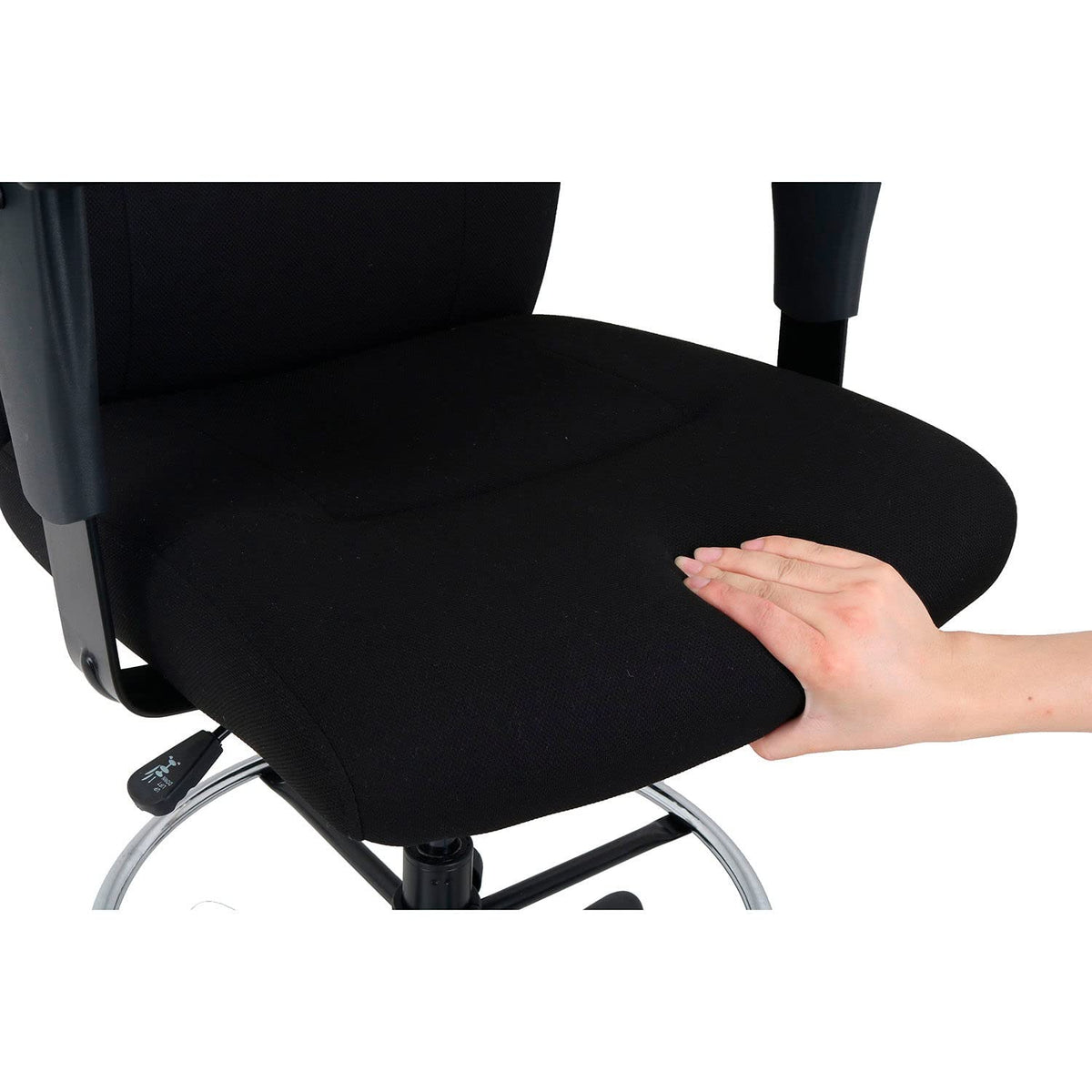 Global Industrial Drafting Stool by Sim Imports – Black, Model GF-81134H