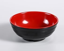 Yanco Two-tone Collection 8" Black and RED Melamine Noodle Bowl 36 Oz Box of 24