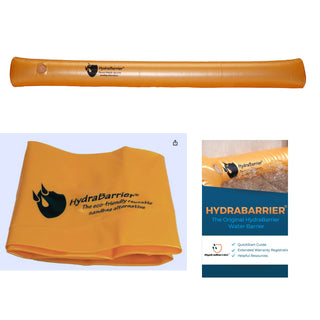 The Original HydraBarrier Standard Flood Barrier by Watershed Innovations – 6 Foot Length, 7.5 gallons, 20 mil Industrial Strength Vinyl, Orange, Pack of 4