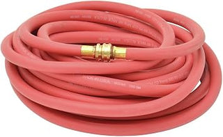 Thaman Rubber Red Rubber Hot Water Hose with Coupling - 1/2"Dia x 50'L